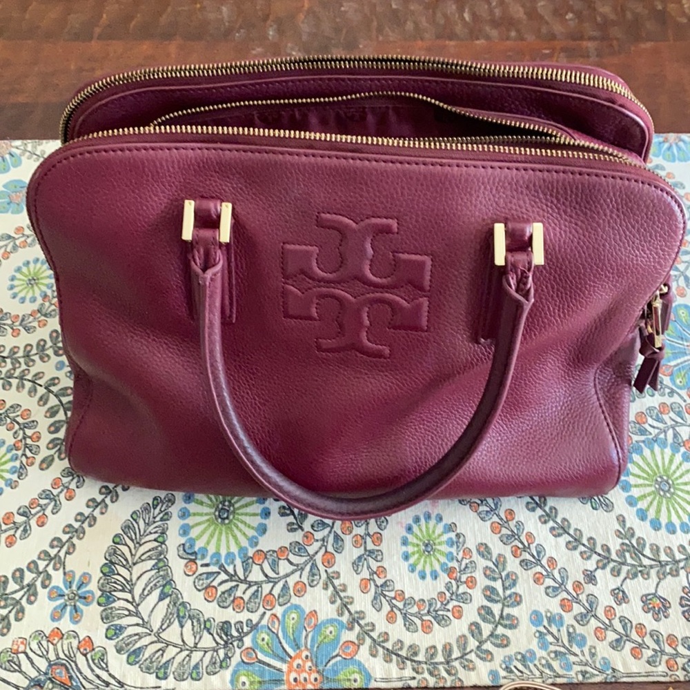 Tory Burch Thea Triple Zipper Handbag VGUC